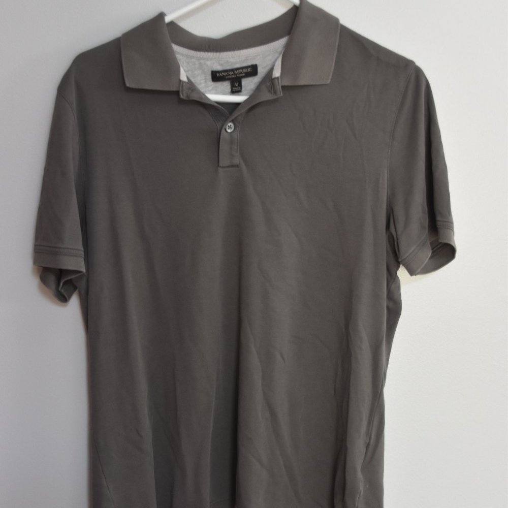 BananaRepublic Grey Short Sleeved Polo Size Medium
